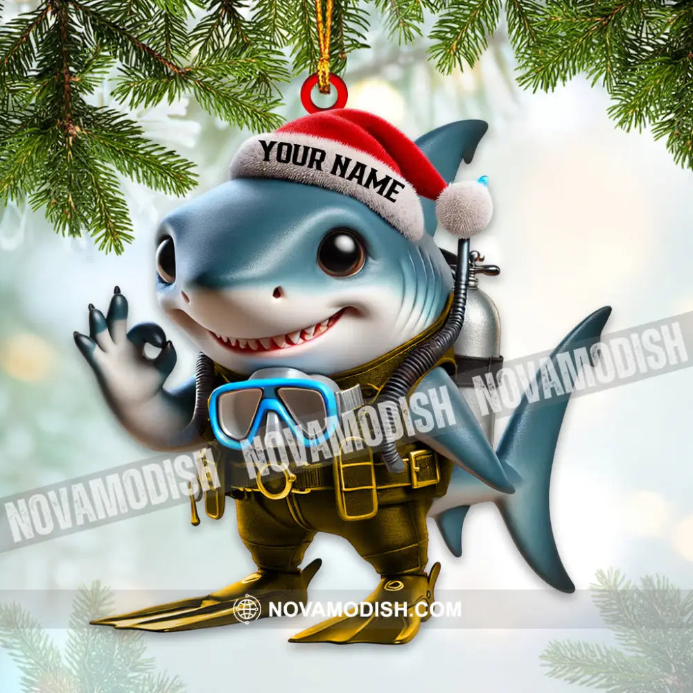 Shark King Home Decor Christmas Ornament Personalized