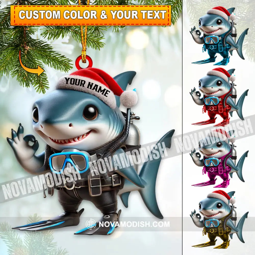 Shark King Home Decor Christmas Ornament Personalized