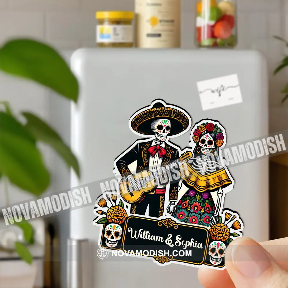 Skeletons Couple Fridge Magnet - Personalized