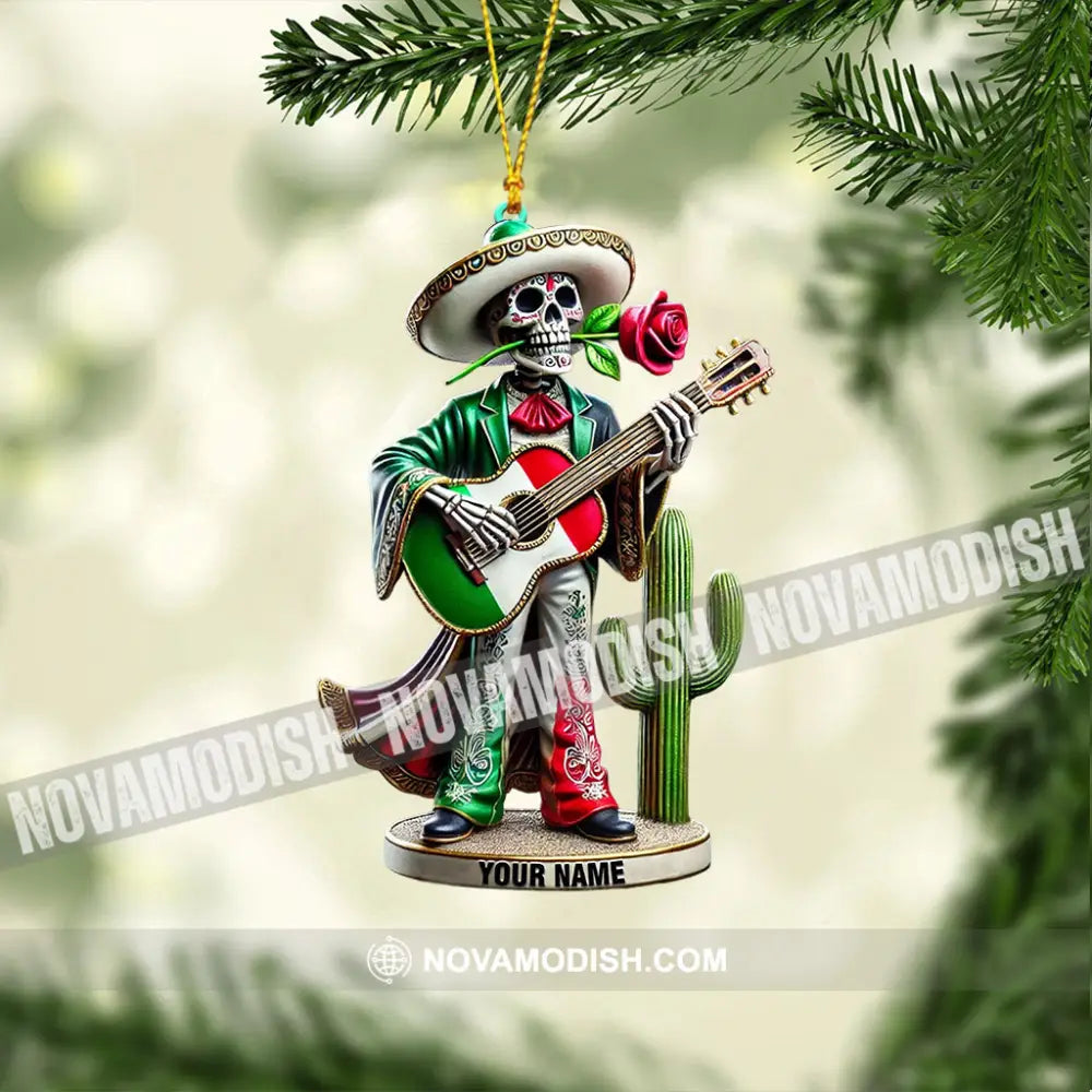 Skull Musican Home Decor Christmas Ornament Personalized