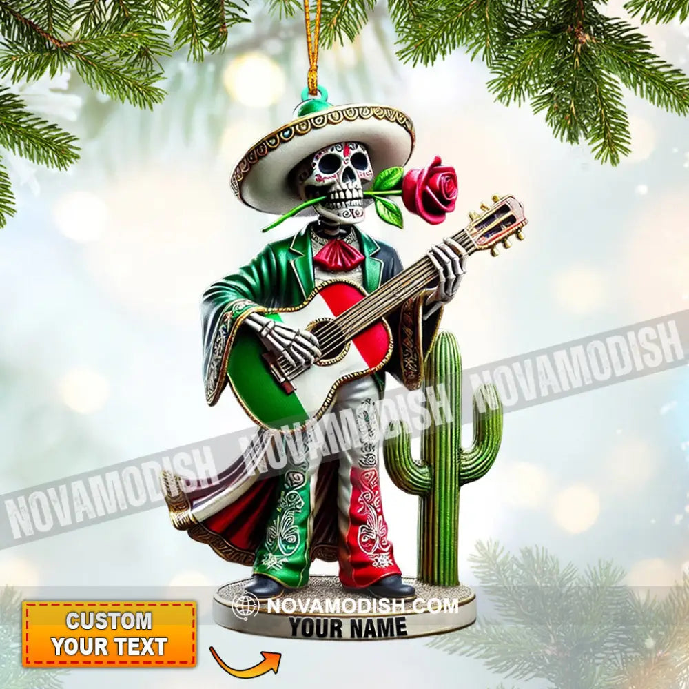 Skull Musican Home Decor Christmas Ornament Personalized 3.54’’ / 1