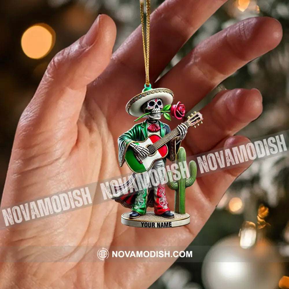 Skull Musican Home Decor Christmas Ornament Personalized