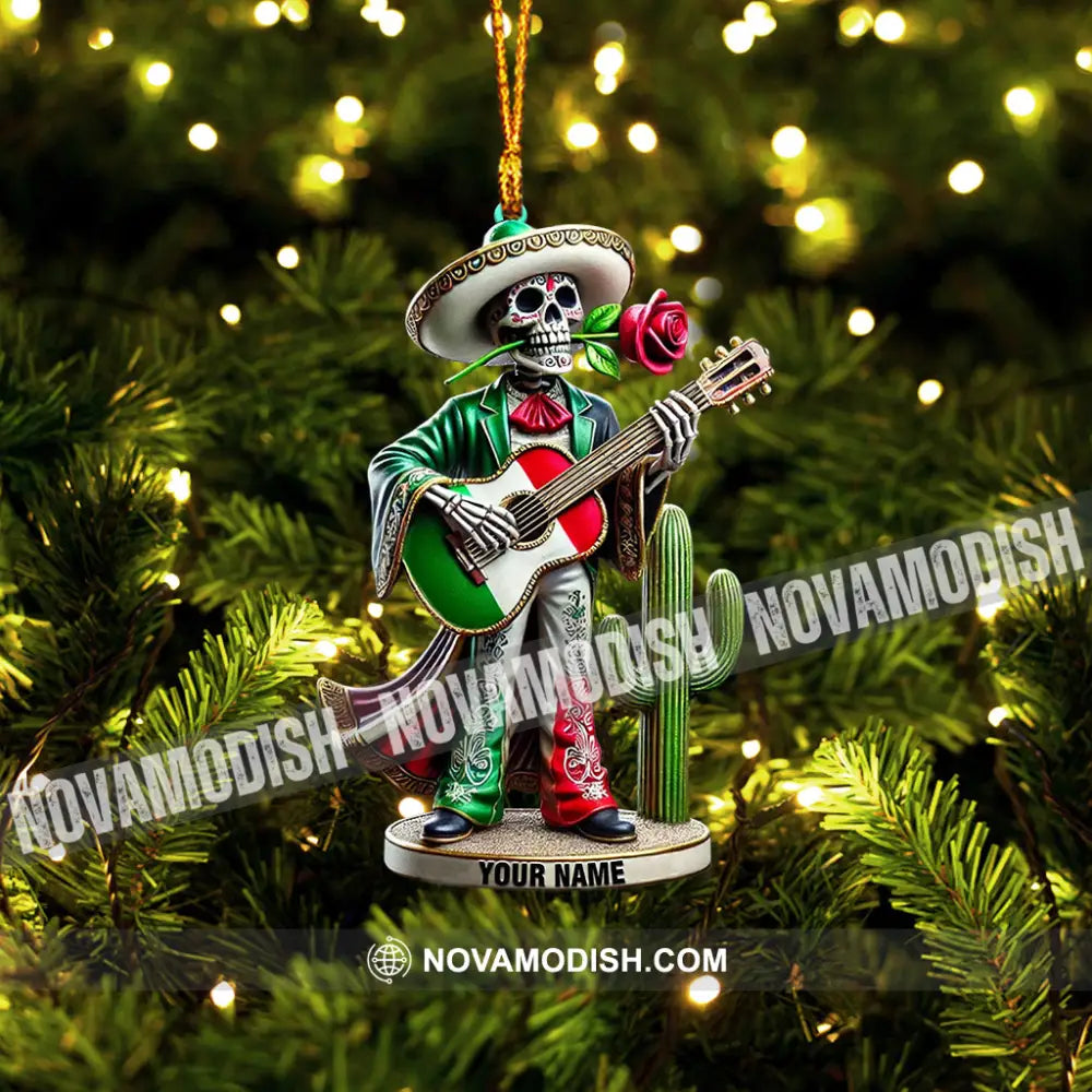 Skull Musican Home Decor Christmas Ornament Personalized