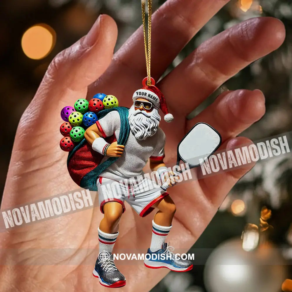 Sporty Santa Christmas Home Decor Ornament Personalized