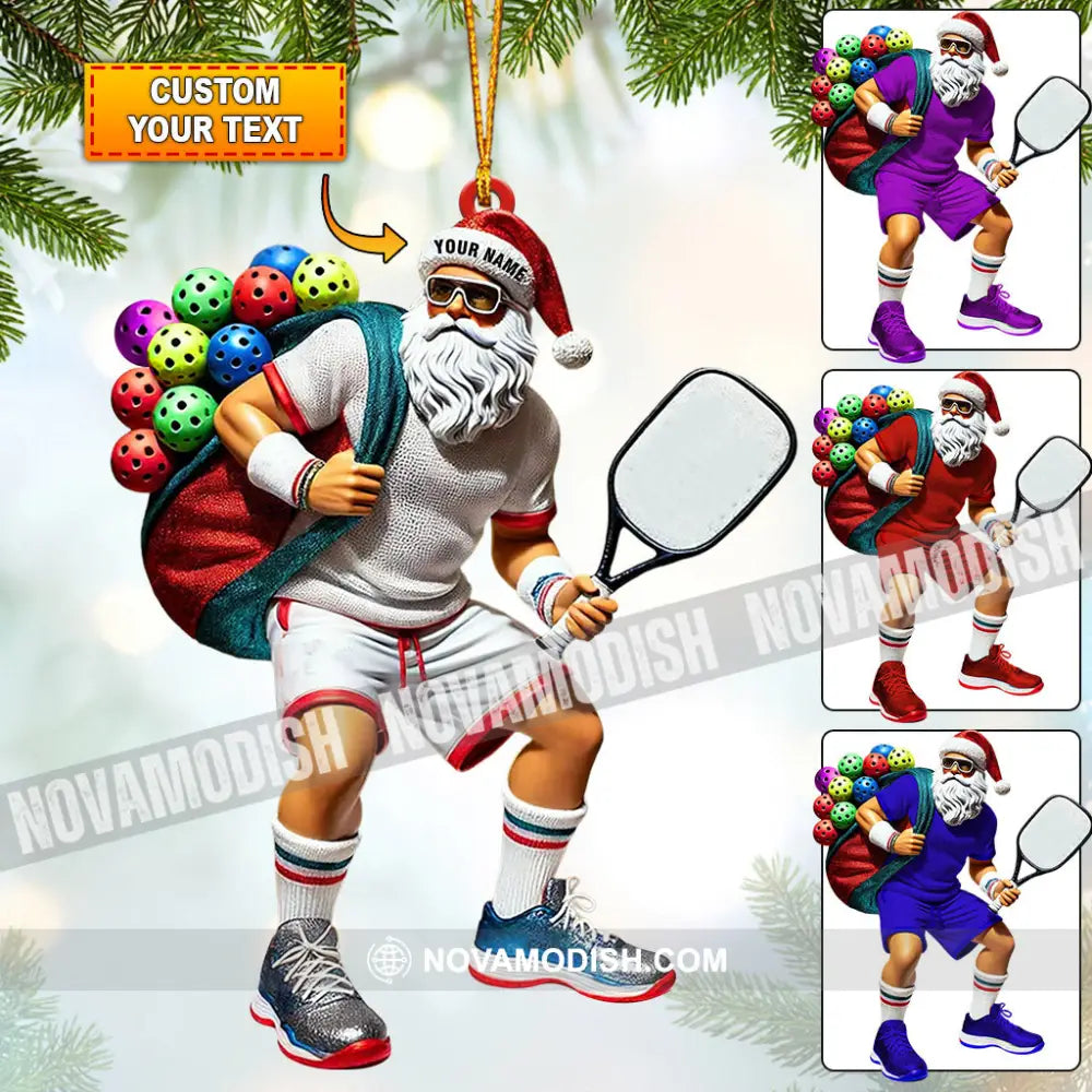 Sporty Santa Christmas Home Decor Ornament Personalized 3.54’’ / 1