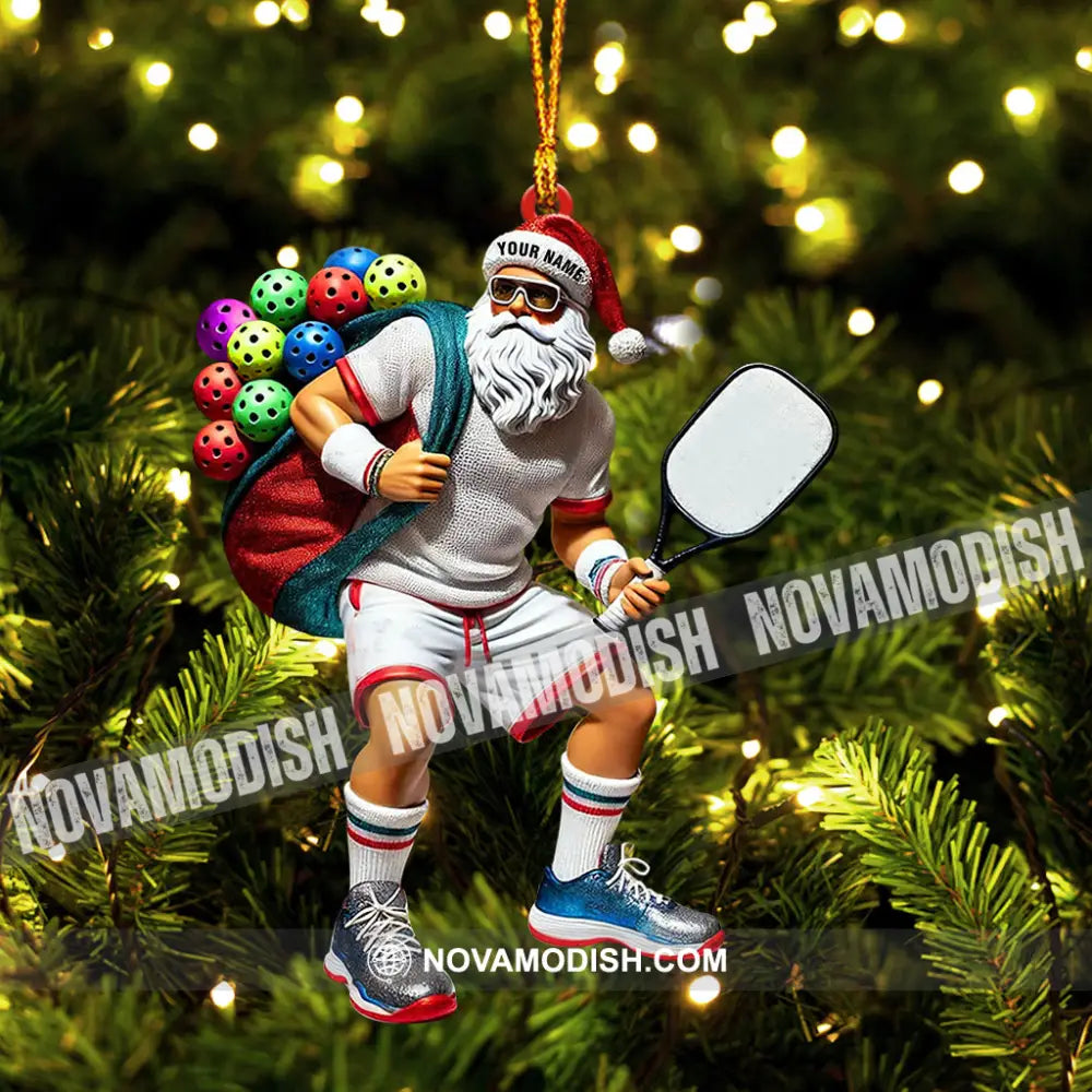 Sporty Santa Christmas Home Decor Ornament Personalized