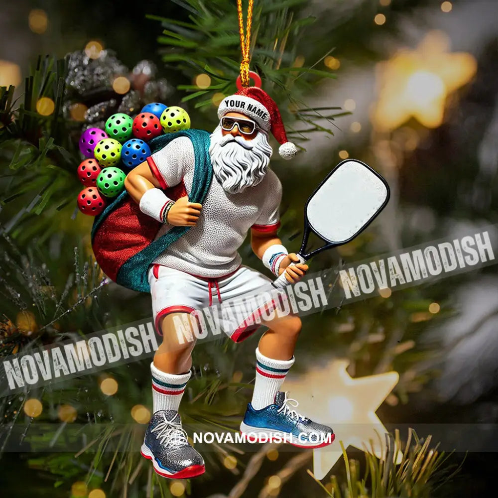 Sporty Santa Christmas Home Decor Ornament Personalized