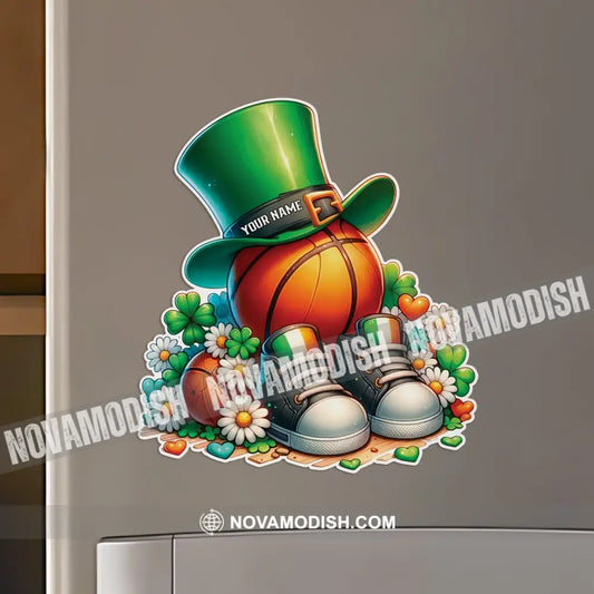 St Patrick’s Day Basketball Fridge Magnet - Personalized 3.54’’ / 1 Piece