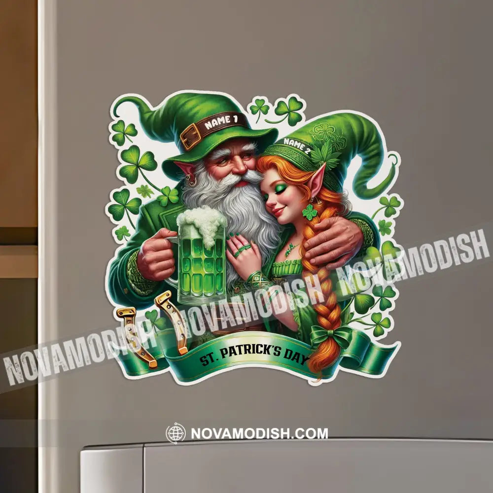 St Patrick’s Day Couple Fridge Magnet - Personalized 3.54’’ / 1 Piece