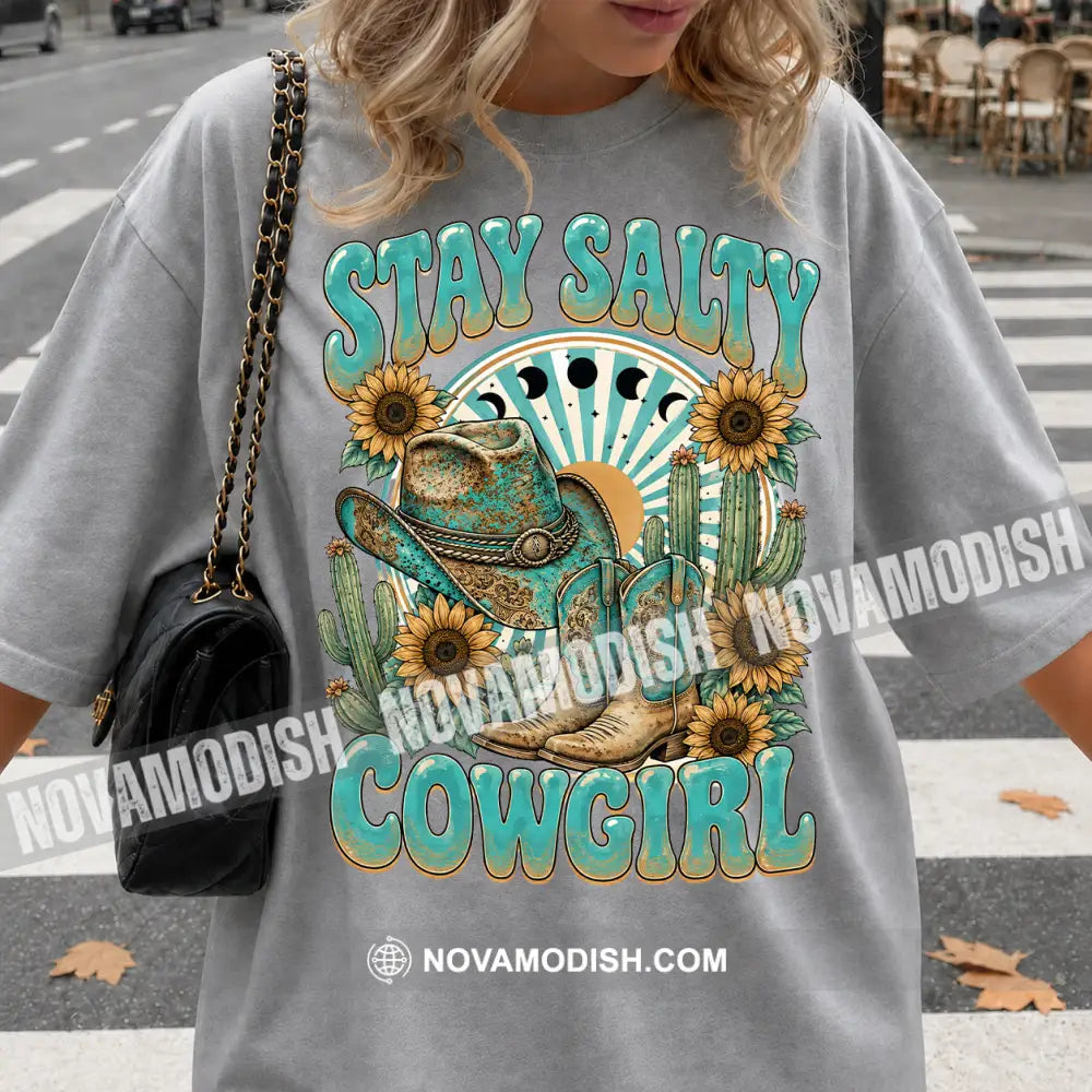 Stay Salty Cowgirl Cute T-Shirt Cute Collectible Gift - Classic Tee/Unisex Tee / Ash / S - Apparel