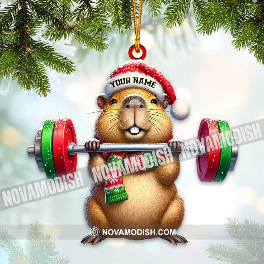 Strong Hamster Home Decor Christmas Ornament Personalized