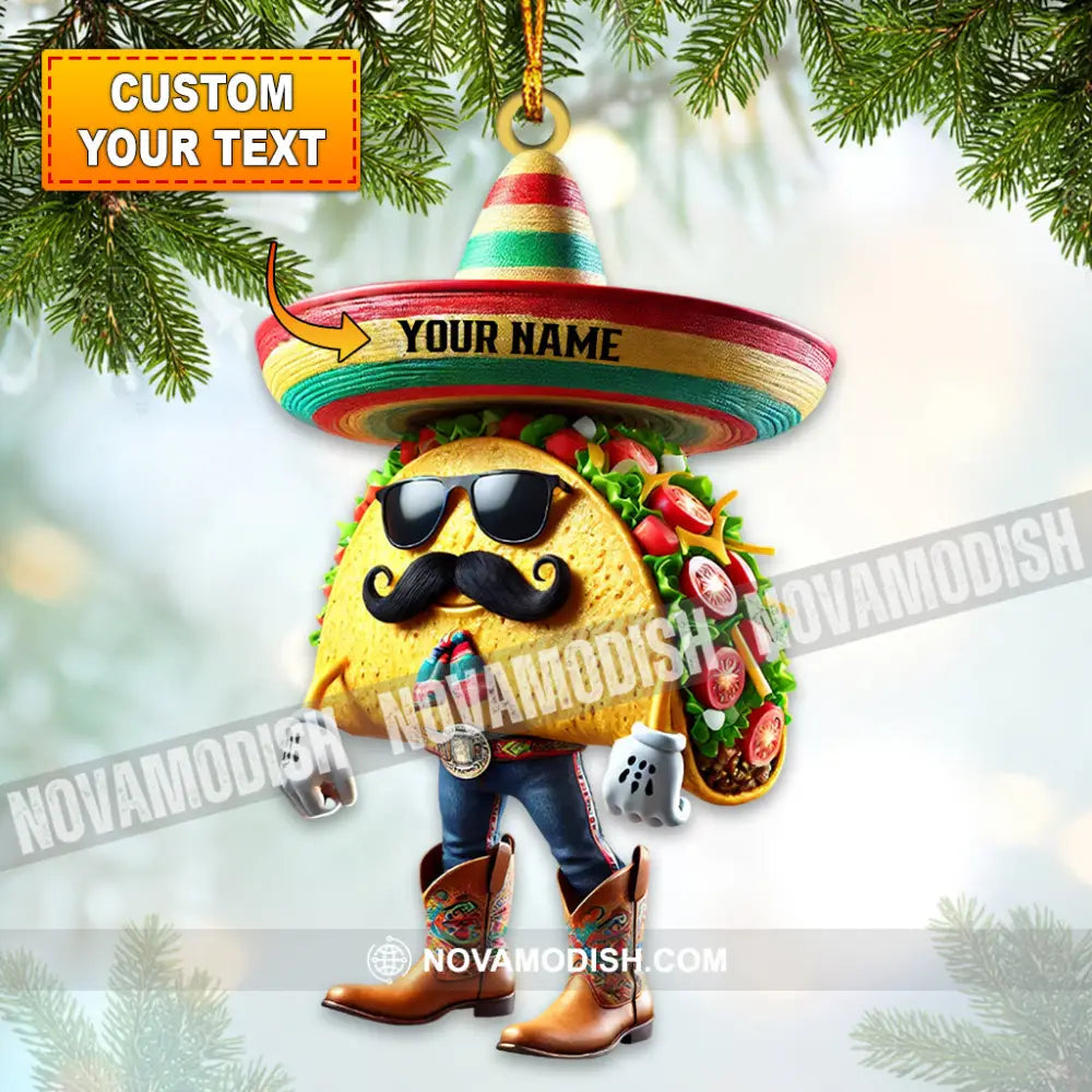 Tacos Mexican Home Decor Christmas Ornament Personalized 3.54’’ / 1