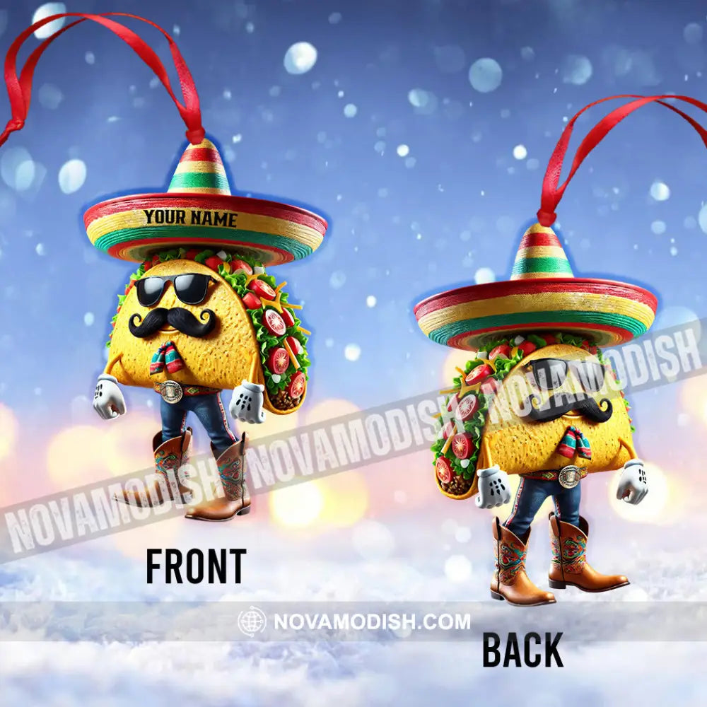 Tacos Mexican Home Decor Christmas Ornament Personalized