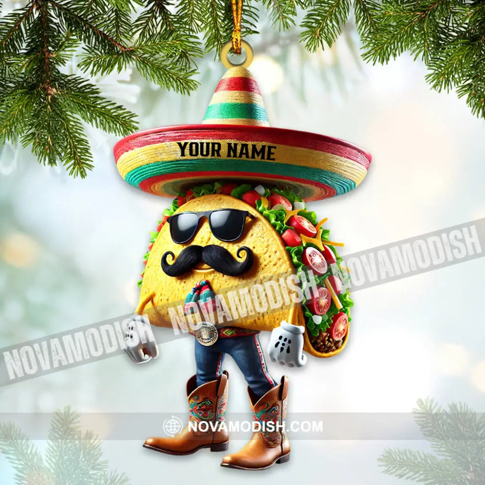 Tacos Mexican Home Decor Christmas Ornament Personalized