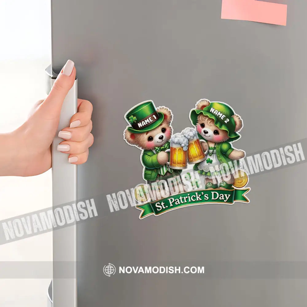 Teddy Couple St.patrick’s Day Fridge Magnet - Personalized