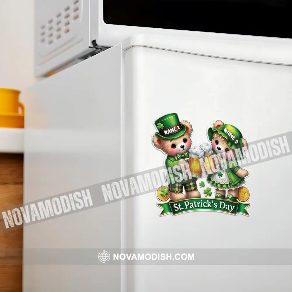 Teddy Couple St.patrick’s Day Fridge Magnet - Personalized