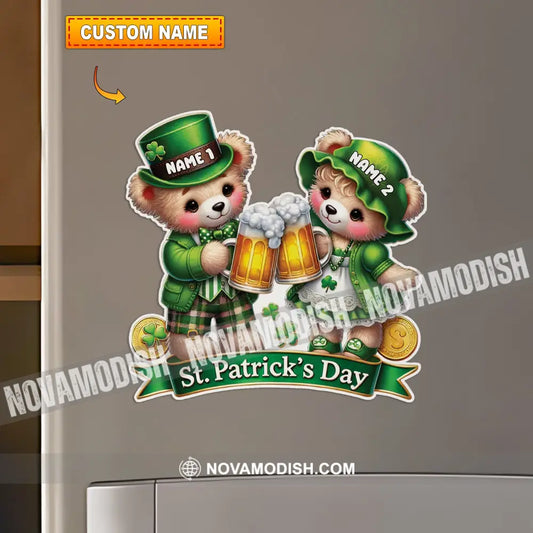 Teddy Couple St.patrick’s Day Fridge Magnet - Personalized