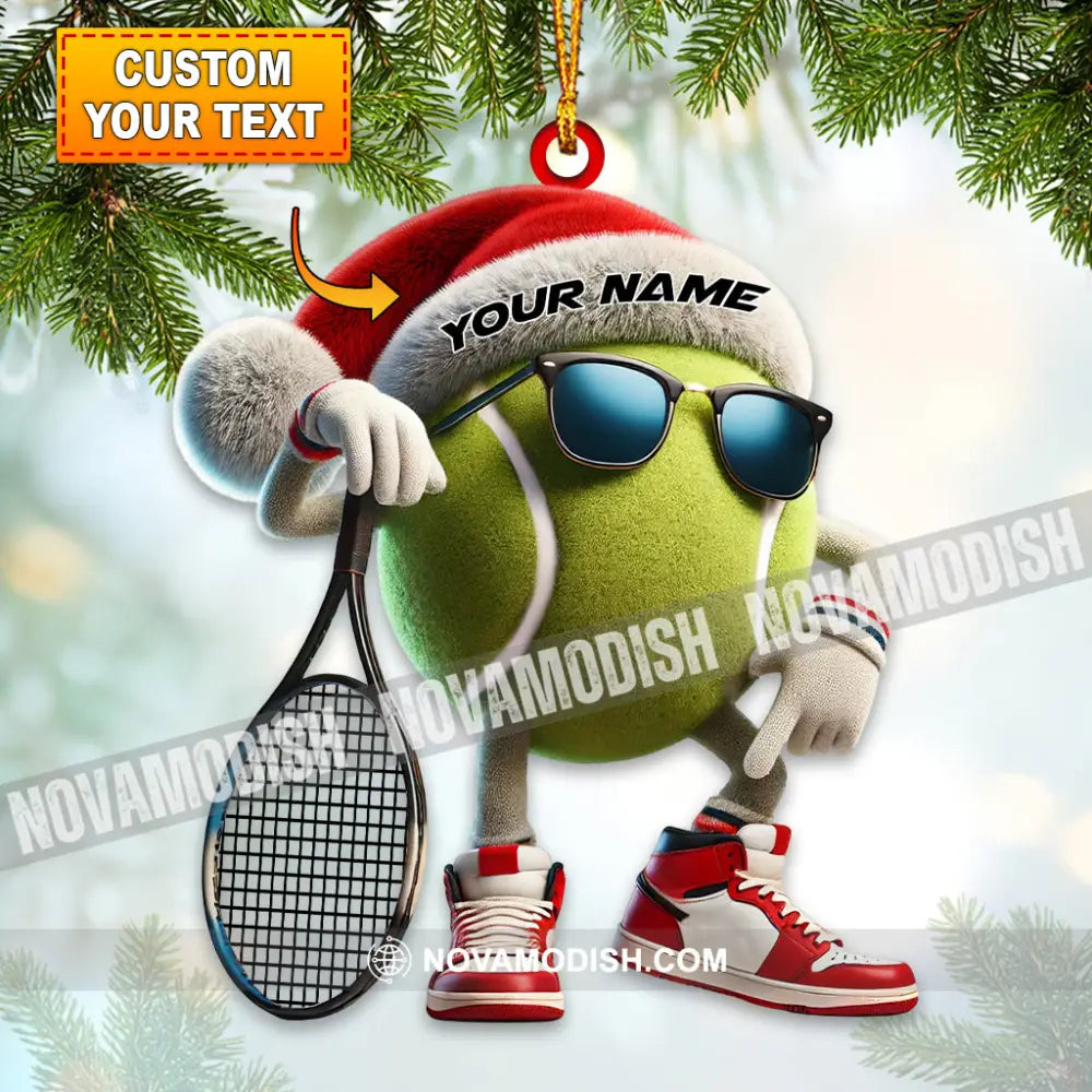 Tennis Ball Home Decor Christmas Ornament Personalized 3.54’’ / 1