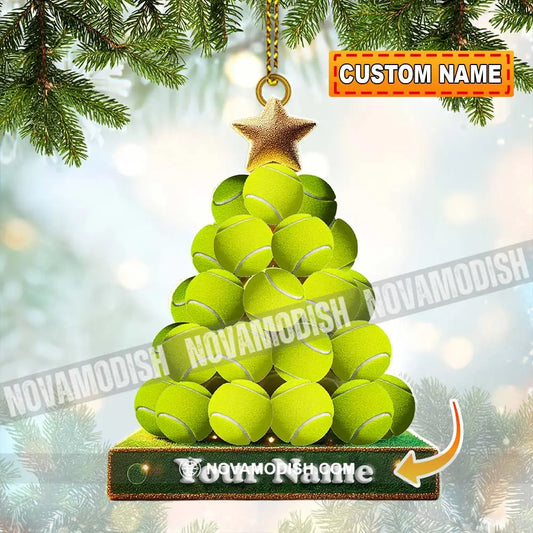 Tennis Ball Tree Christmas Ornament Personalized 3.54’’ / 1