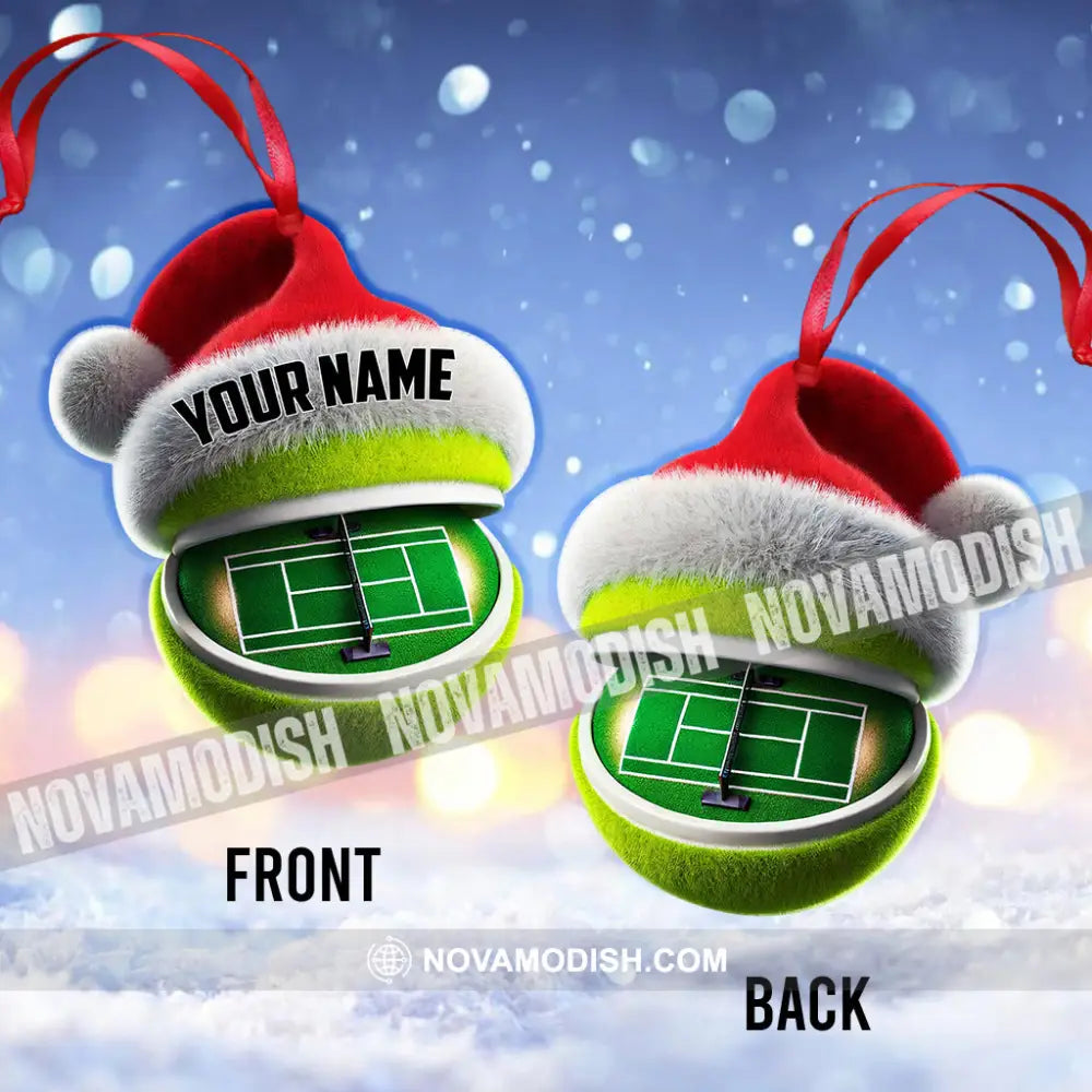 Tennis Court Christmas Ornament Personalized