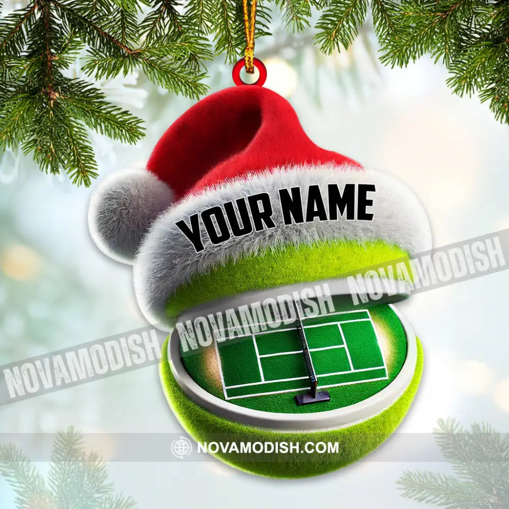 Tennis Court Christmas Ornament Personalized