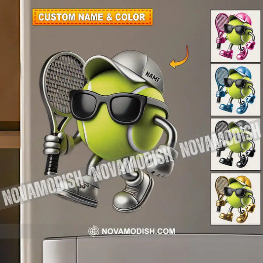 Tennis Custom Color And Name - Personalized Fridge Magnet