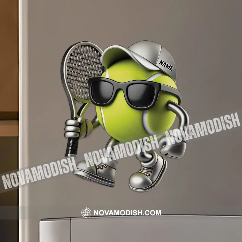 Tennis Custom Color And Name - Personalized Fridge Magnet