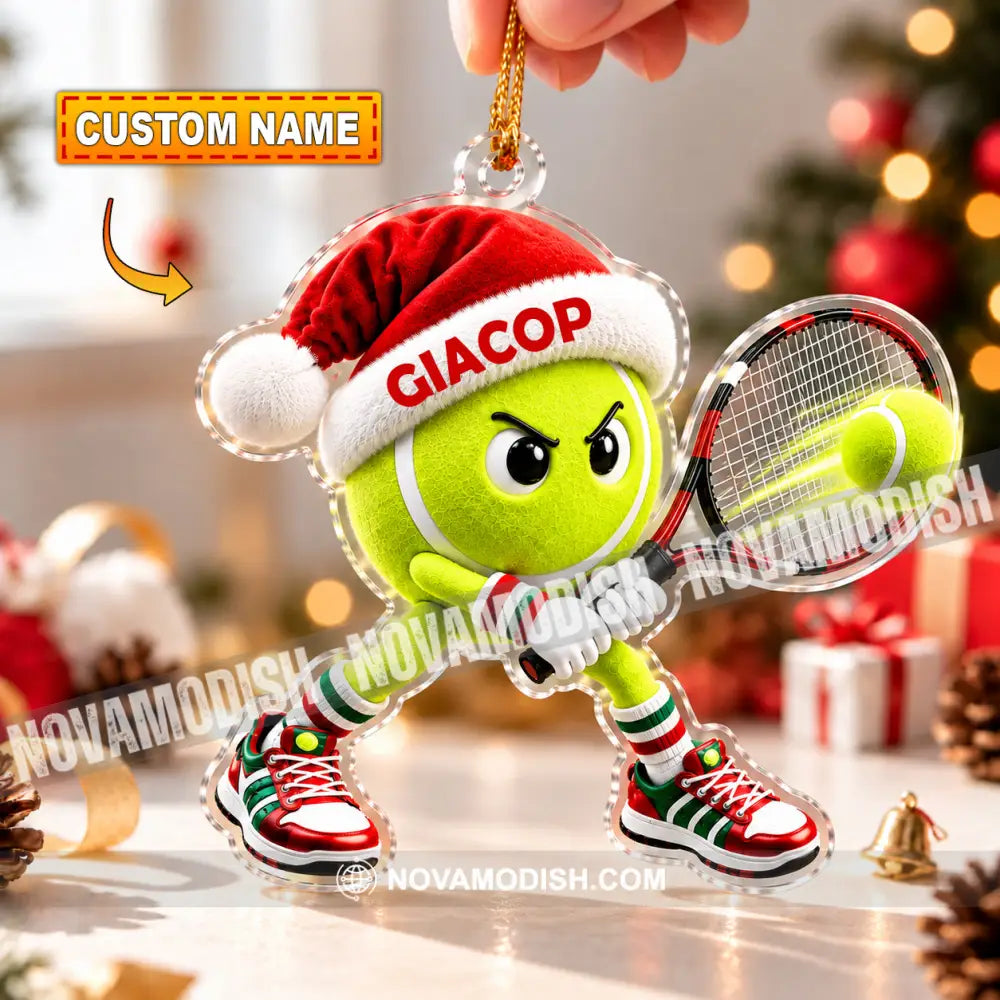 Tennis Home Decor Christmas Ornament Personalized Ornament - 3.54’’ / 1 Ornament - Ornament
