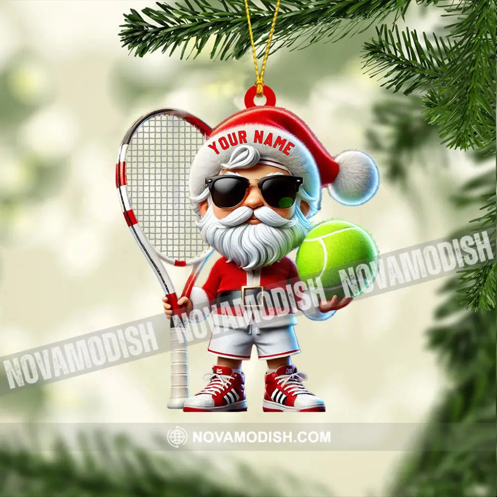 Tennis Santa Christmas Home Decor Ornament Personalized