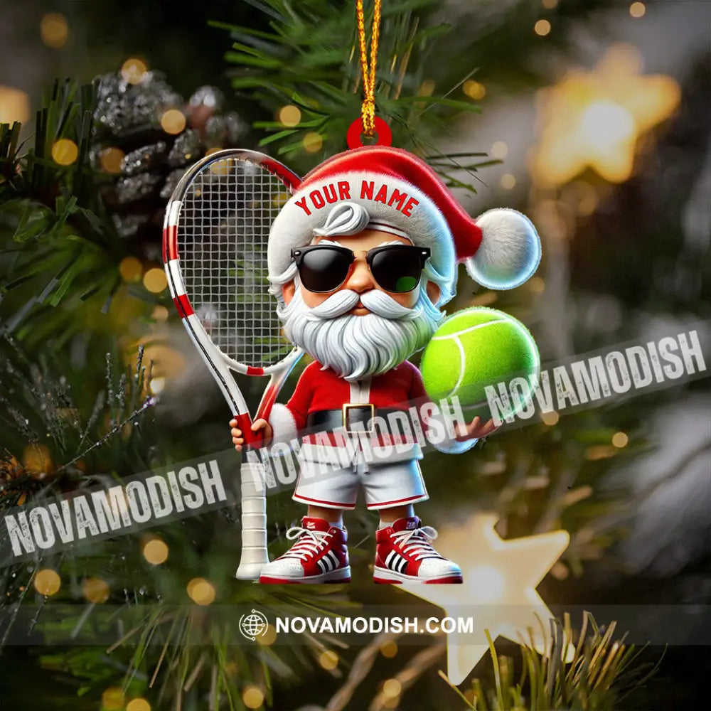 Tennis Santa Christmas Home Decor Ornament Personalized