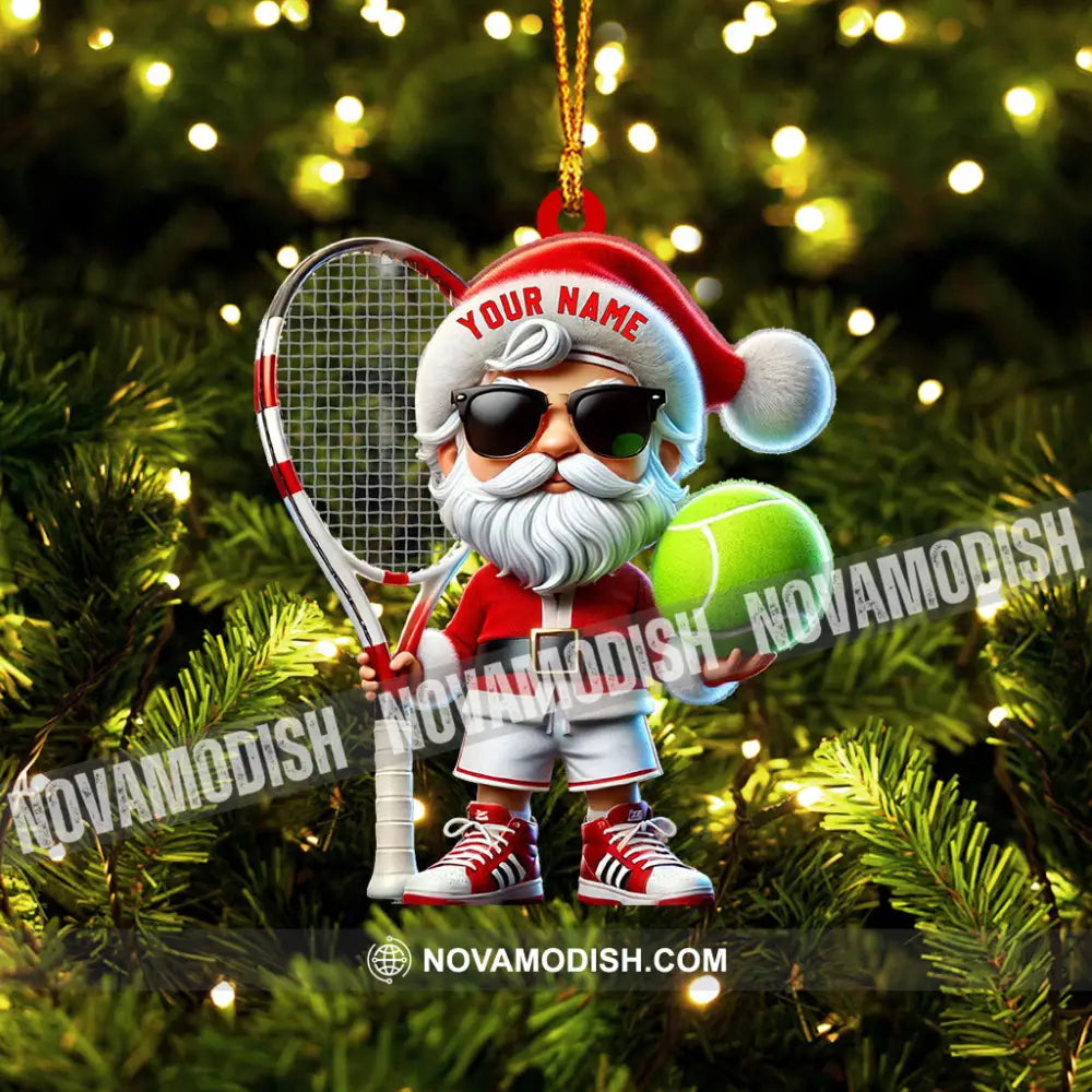 Tennis Santa Christmas Home Decor Ornament Personalized