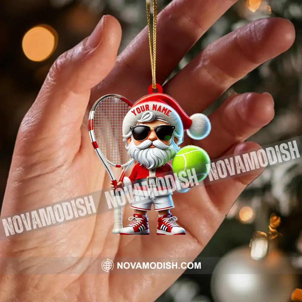 Tennis Santa Christmas Home Decor Ornament Personalized