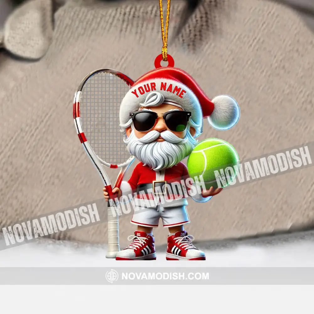 Tennis Santa Christmas Home Decor Ornament Personalized