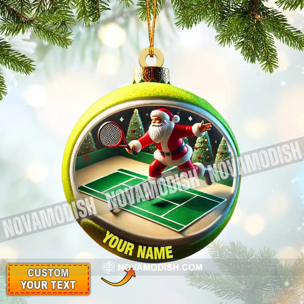 Tennis Santa Decor Christmas Ornament Personalized 3.54’’ / 1