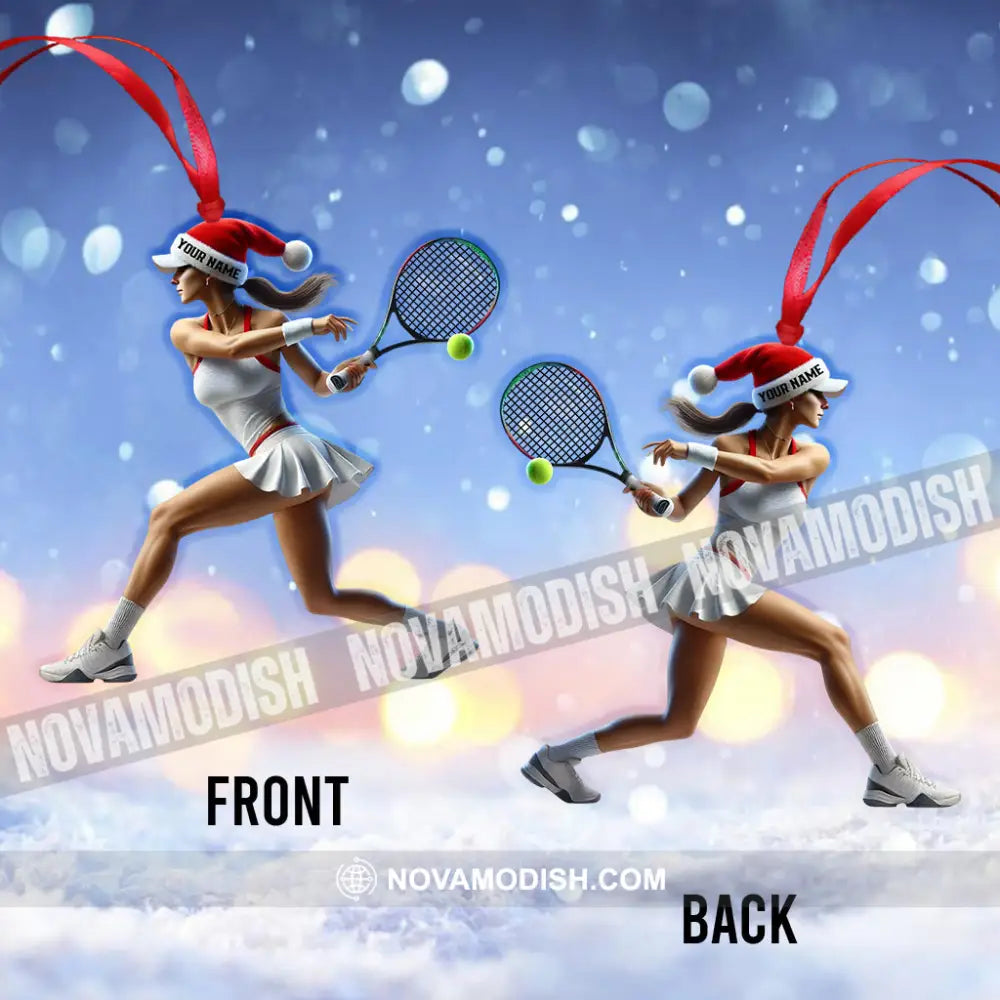 Tennis Woman Home Decor Christmas Ornament Personalized