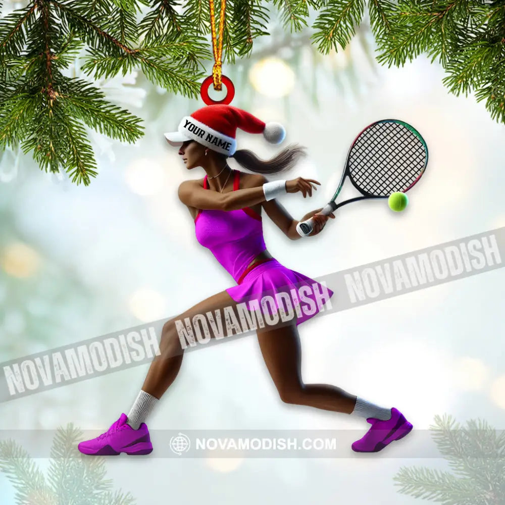 Tennis Woman Home Decor Christmas Ornament Personalized