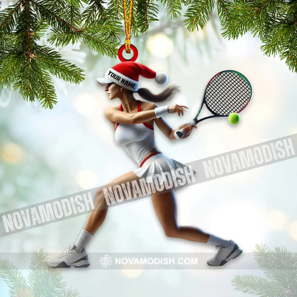 Tennis Woman Home Decor Christmas Ornament Personalized 3.54’’ / 1