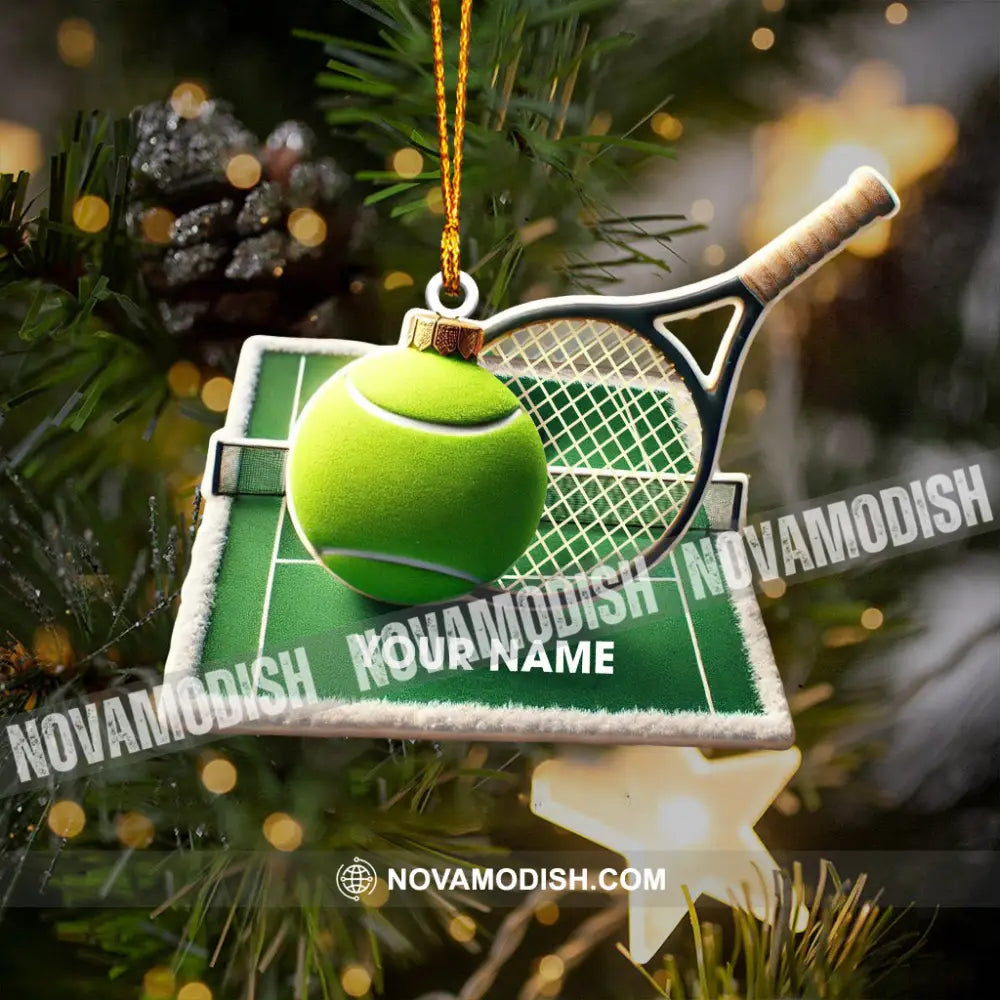 Tennis Yard Christmas Ornament Personalized