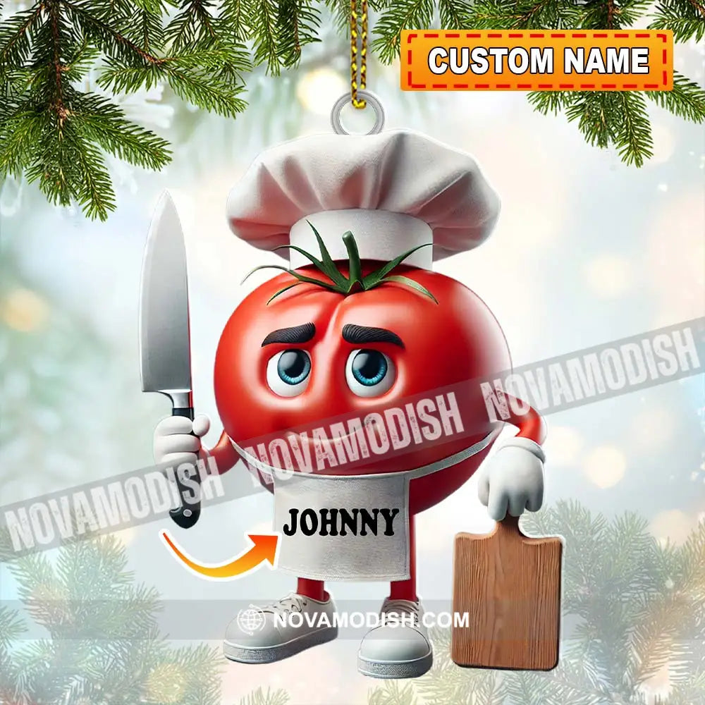 Tomato Chef Christmas Ornament Personalized 3.54’’ / 1