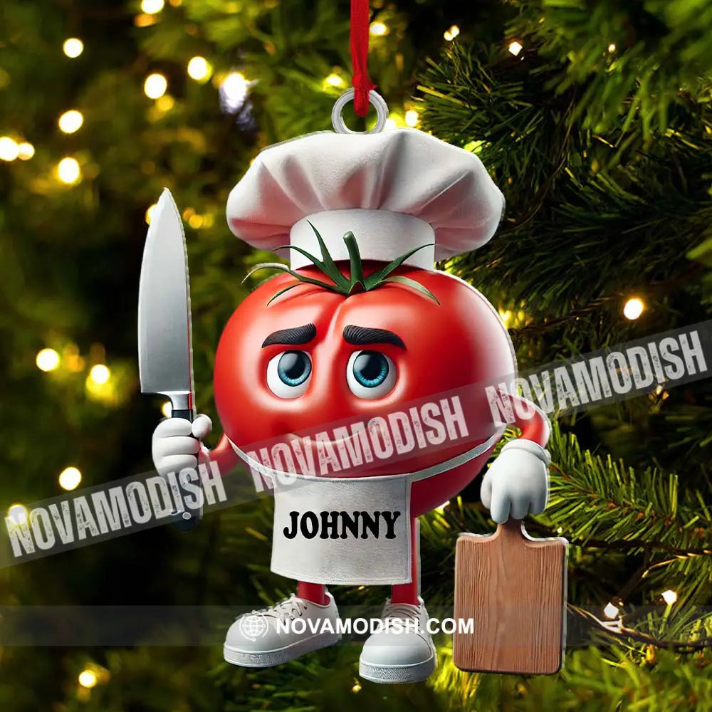 Tomato Chef Christmas Ornament Personalized