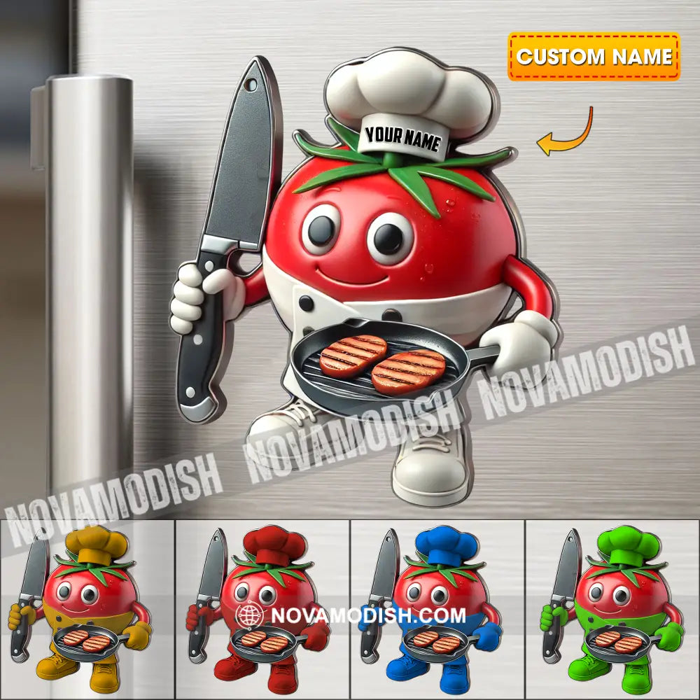 Tomato Chef Fridge Magnet - Personalized 3.54’’ / 1 Piece