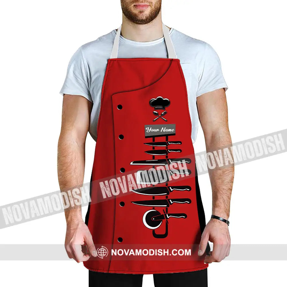 Unisex Apron - Custom Name Apron For Chef - Knife Collection