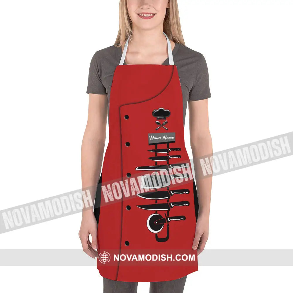 Unisex Apron - Custom Name Apron For Chef - Knife Collection