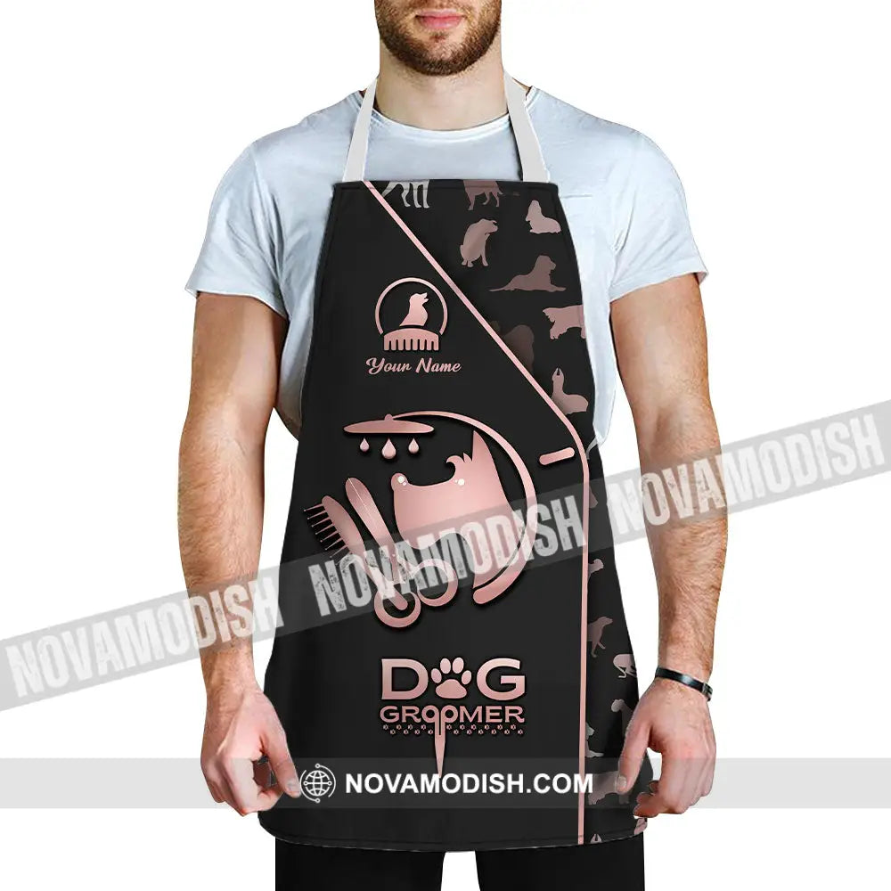 Unisex Apron - Custom Name Apron For Groomer - Dog Groomer