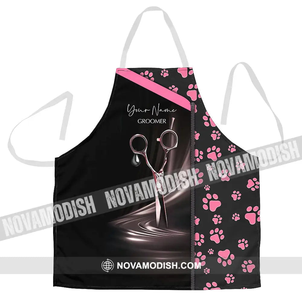 Unisex Apron Custom Name Apron - Groomer Paws Custom Name Apparel Apron