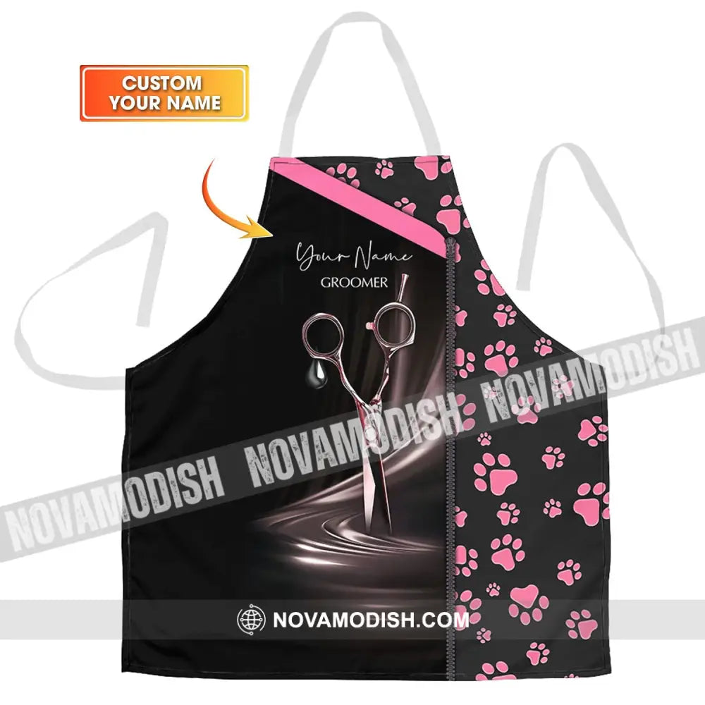 Unisex Apron Custom Name Apron - Groomer Paws Custom Name Apparel Apron