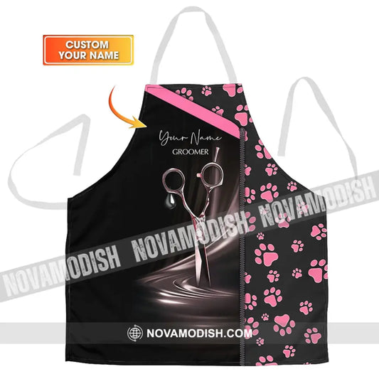 Unisex Apron Custom Name Apron - Groomer Paws Custom Name Apparel Apron