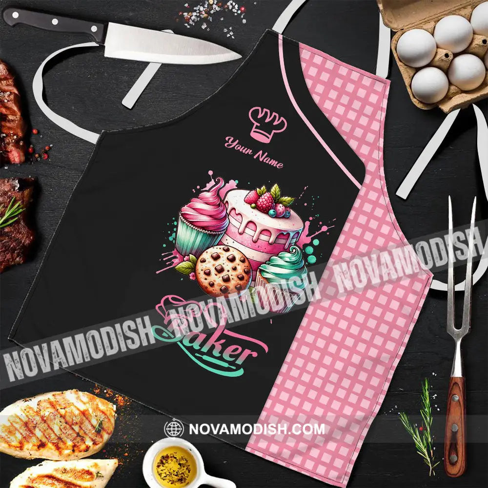 Unisex Apron - Custom Name Apron - Sweet Cake Apparel For Baker
