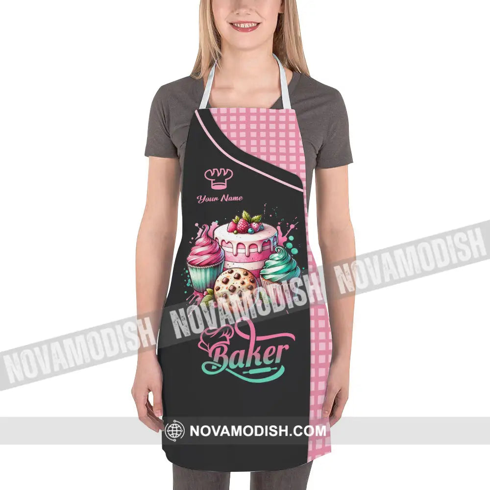 Unisex Apron - Custom Name Apron - Sweet Cake Apparel For Baker