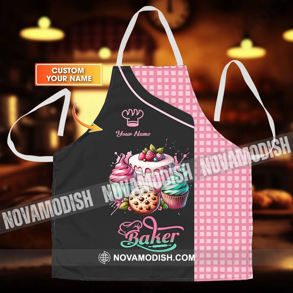 Unisex Apron - Custom Name Apron - Sweet Cake Apparel For Baker